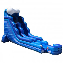 18 Foot Blue Wave Inflatable Water Slide