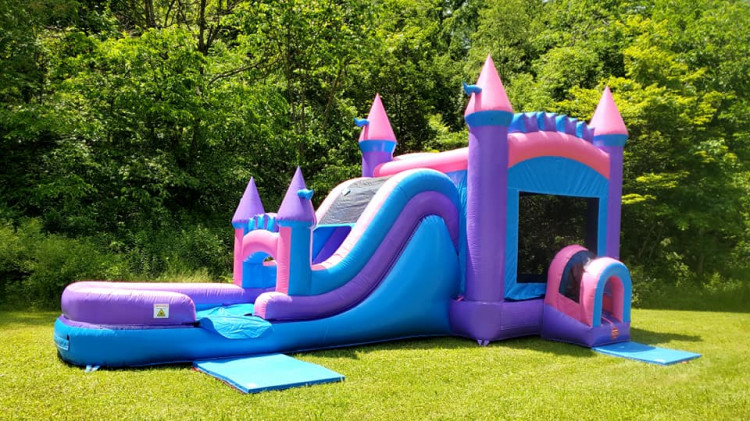 Mega Pink Inflatable Water Slide Bounce